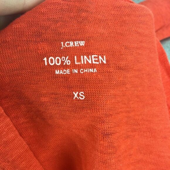 J Crew Whisper Linen Orange Button Down Cardigan Sweater Womens Size XS 81129 - Picture 5 of 9
